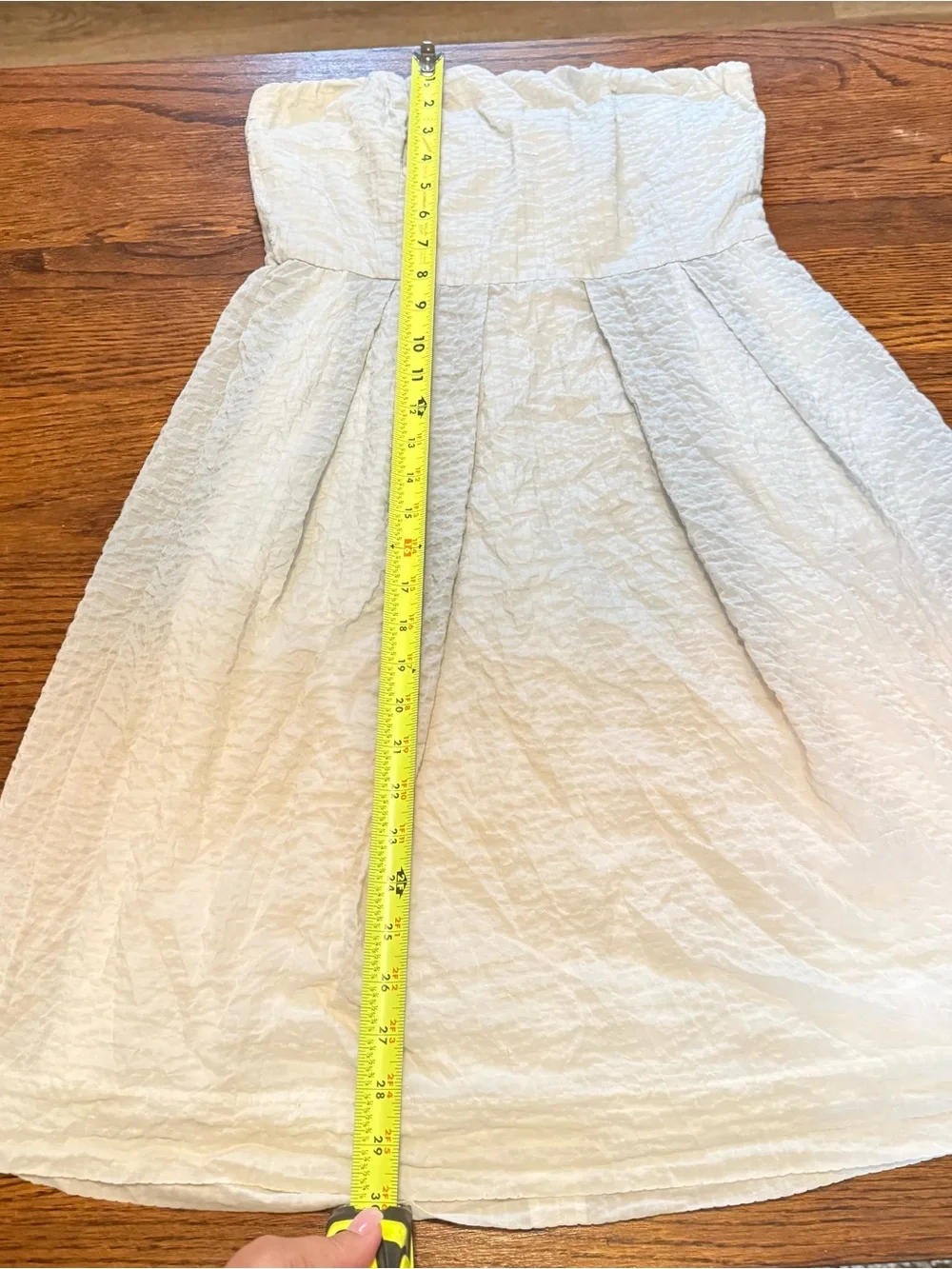 J. Crew Strapless Textured Cream Dress
